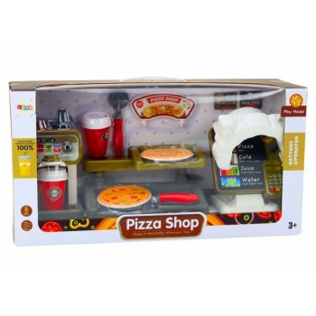 Set shop pizza coffee drinks cash register