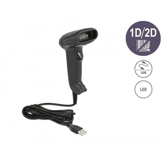 DeLOCK USB Barcode Scanner 1D and 2D with connection cable - German Version DeLOCK USB Barcode Scanner 1D and 2D with connection cable - German Version