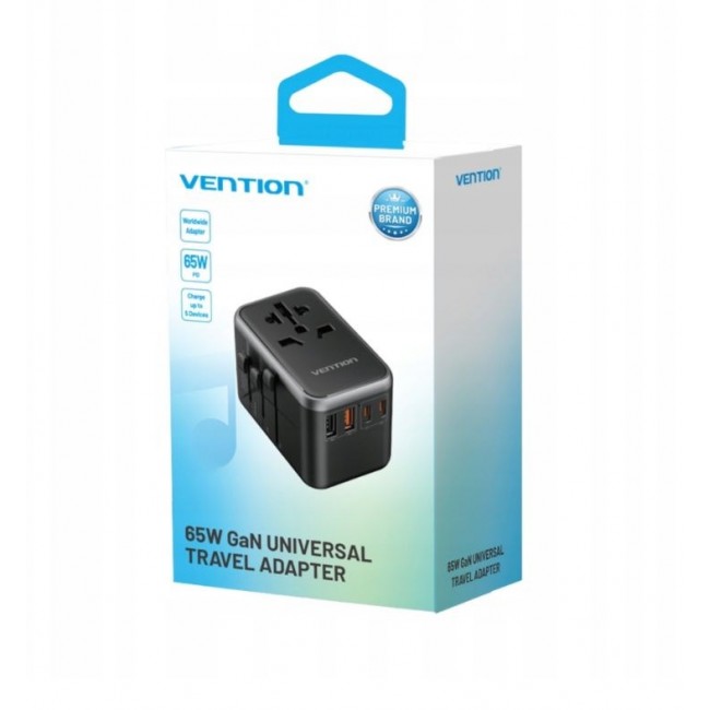 Vention 65W GaN Travel Adapter and Charger 2x USB-A 2x USB-C Vention 65W GaN Travel Adapter and Charger 2x USB-A 2x USB-C
