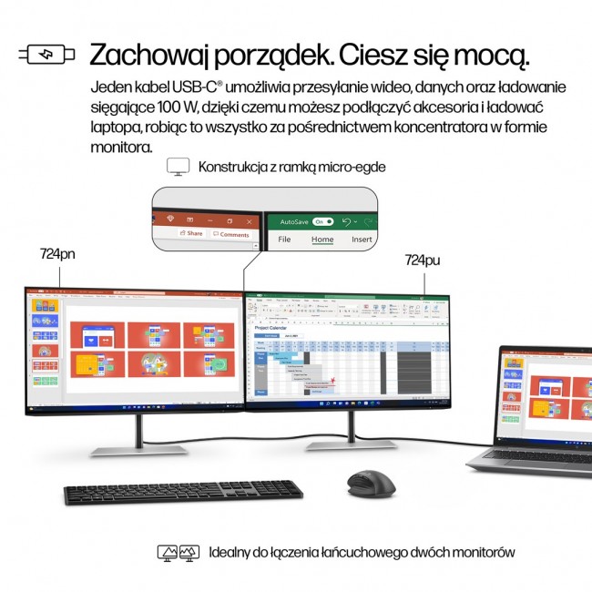 HP Series 7 Pro 24 inch WUXGA USB-C Monitor - 724pu