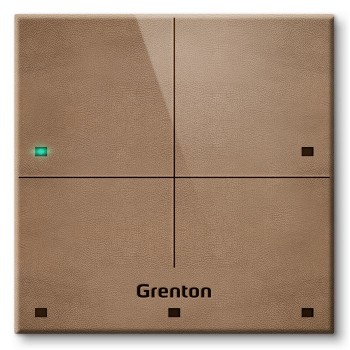 Grenton touch panel / 4 touch fields / TF-Bus / bright, natural leather front