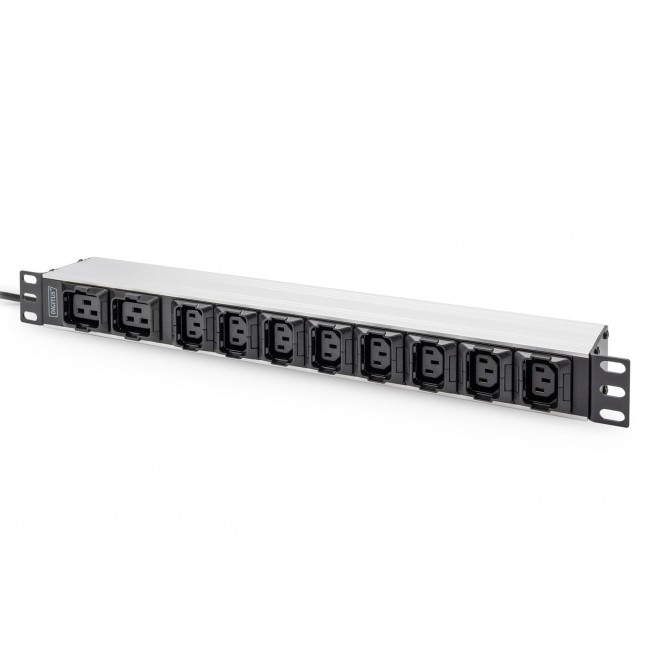 Digitus Socket strip with aluminum profile, 10-way, 2 m supply cable, IEC C20 plug Digitus Socket strip with aluminum profile, 10-way, 2 m supply cable, IEC C20 plug