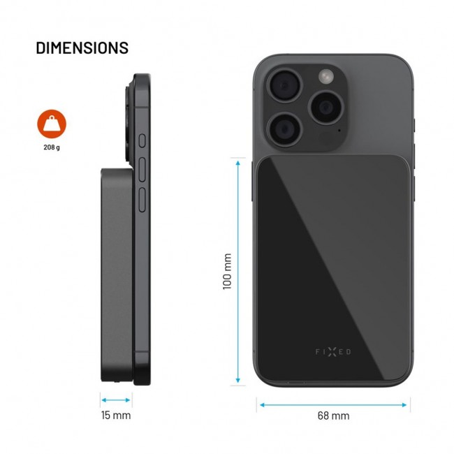 FIXED MagZen 10 Crystal, Qi2 standard, 10 000 mAh, black