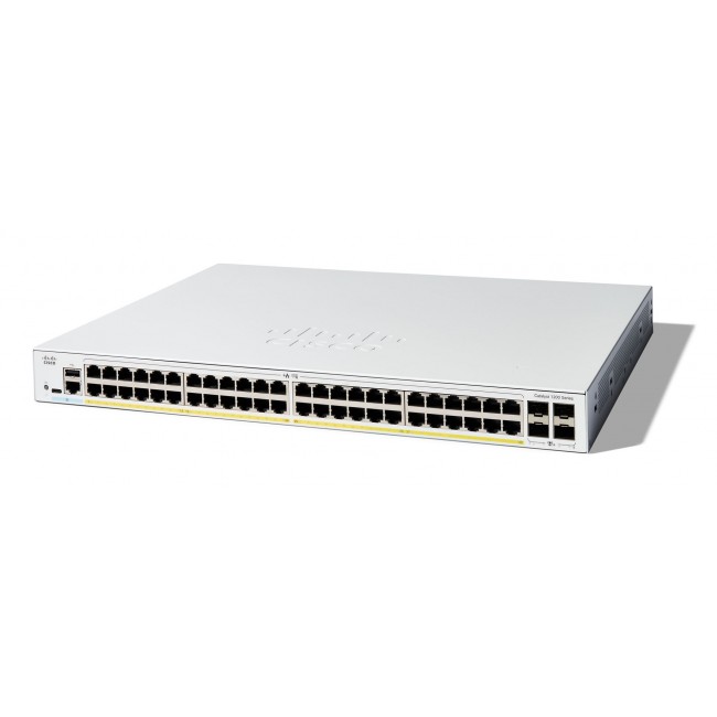 Cisco Catalyst 1200-48P-4X Smart Switch, 48 Port GE, PoE, 4x10GE SFP+, Limited Lifetime Protection (C1200-48P-4X) Cisco Catalyst 1200-48P-4X Smart Switch, 48 Port GE, PoE, 4x10GE SFP+, Limited Lifetime Protection (C1200-48P-4X)
