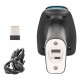 Manhattan Wireless 2D Handheld Barcode Scanner, 250mm Scan Depth, up to 80m effective range (line of sight), Max Ambient Light 100,000 lux (sunlight), Black, Charging cable (USB-A to USB-C into device) 1m included, Three Year Warranty