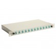 Equip 12-Port Fiber Optic Splice Box, LC Duplex, OM3, 1U, Equipped, Grey