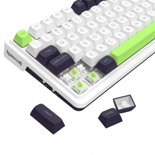 REDRAGON K686WBG-RGB-MAX Eisa Max keyboard USB + RF Wireless + Bluetooth White, Black