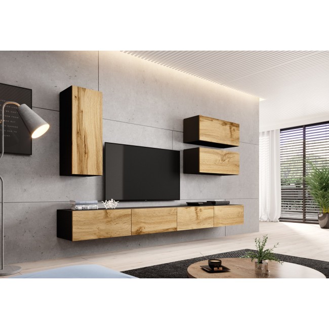 Cama TV stand VIGO 140 30/140/40 black/wotan oak