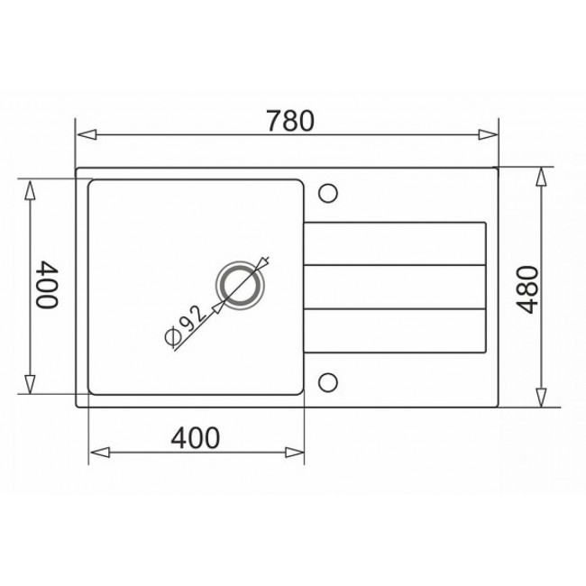 Sink Pyramis Sparta Plus 78x48 1b 1D Black
