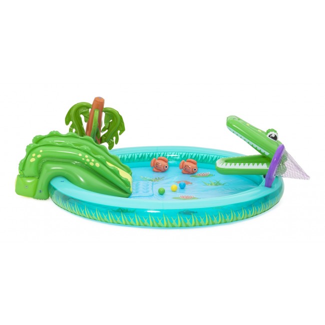 Bestway Crocodile Cove Kids Inflatable Water Play Center and Pool 2.24 m x 1.81 m x 72 cm