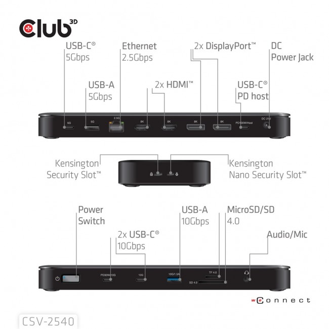 CLUB3D 14-1 USB-C Quad Display Docking Station CLUB3D 14-1 USB-C Quad Display Docking Station