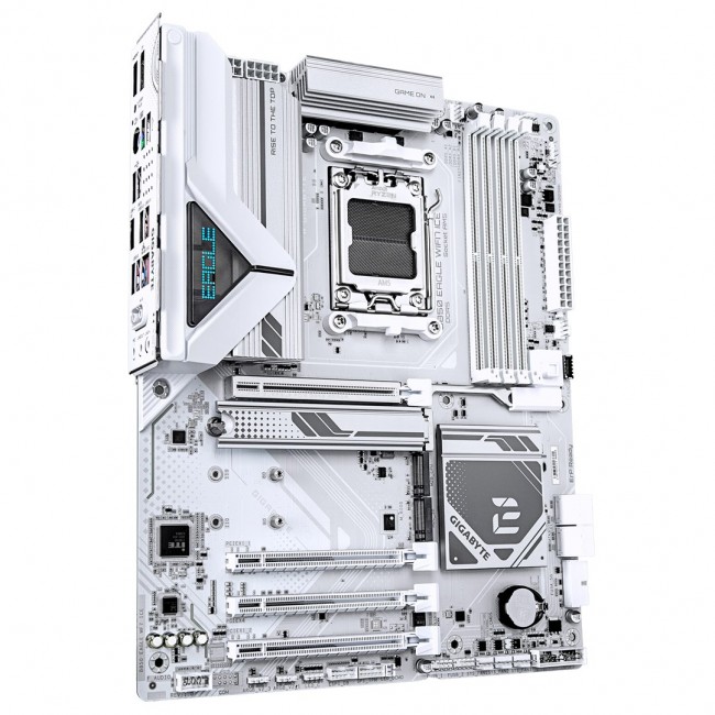 GIGABYTE B850 EAGLE WIFI7 ICE Motherboard - AMD Ryzen 9000 Series CPUs, 8+2+2 Phases Digital VRM, up to 8200MHz DDR5 (OC), 1xPCIe 5.0 + 2xPCIe 4.0 M.2, WIFI 7, 2.5 GbE LAN, USB 3.2 Gen 2 GIGABYTE B850 EAGLE WIFI7 ICE Motherboard - AMD Ryzen 9000 Series CPUs, 8+2+2 Phases Digital VRM, up to 8200MHz DDR5 (OC), 1xPCIe 5.0 + 2xPCIe 4.0 M.2, WIFI 7, 2.5 GbE LAN, USB 3.2 Gen 2