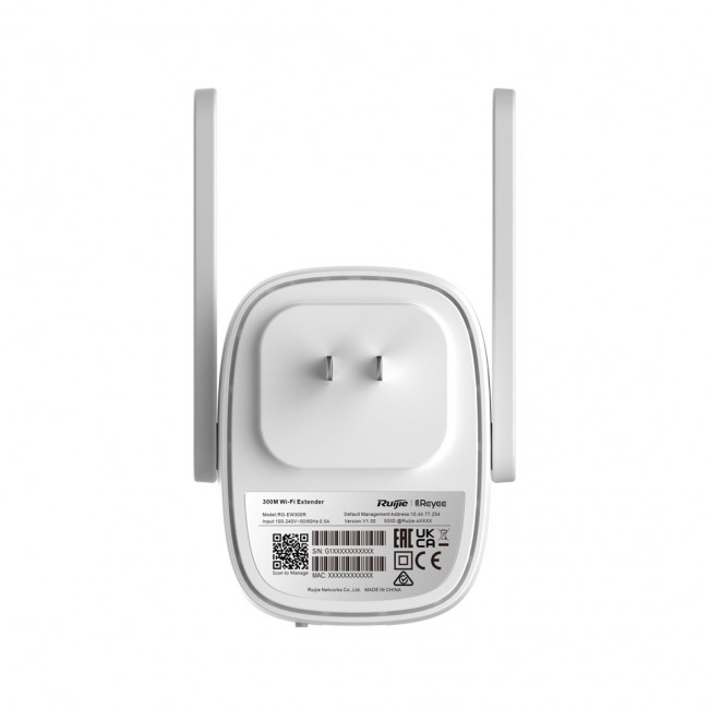 Ruijie Networks RG-EW300R mesh wi-fi system Single-band (2.4 GHz) Wi-Fi 4 (802.11n) White 1 External Ruijie Networks RG-EW300R mesh wi-fi system Single-band (2.4 GHz) Wi-Fi 4 (802.11n) White 1 External