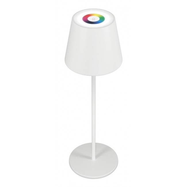 RealPower LED-RGB Tischlampe dimmbar mit Akku,weiss