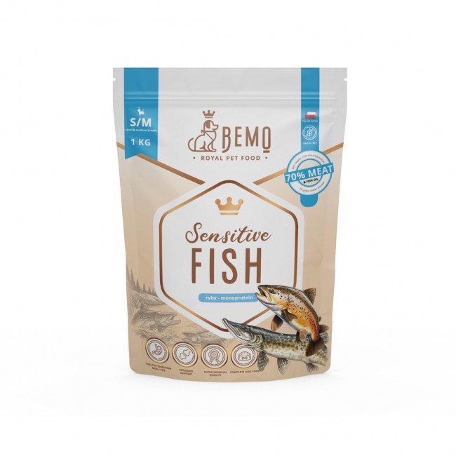 BEMO Sensitive Fish Small/Medium Mono - dry dog food - 1kg BEMO Sensitive Fish Small/Medium Mono - dry dog food - 1kg