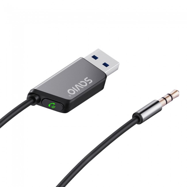 Savio TR-16 Transmitter AUX adapter with hands-free function, Bluetooth 5.3, Google Assistant/Siri Savio TR-16 Transmitter AUX adapter with hands-free function, Bluetooth 5.3, Google Assistant/Siri