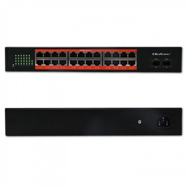Qoltec Prze ącznik sieciowy SWITCH Gigabit Ethernet | 24x RJ45 | 2x SFP | 1000 Mb/s Qoltec Prze ącznik sieciowy SWITCH Gigabit Ethernet | 24x RJ45 | 2x SFP | 1000 Mb/s