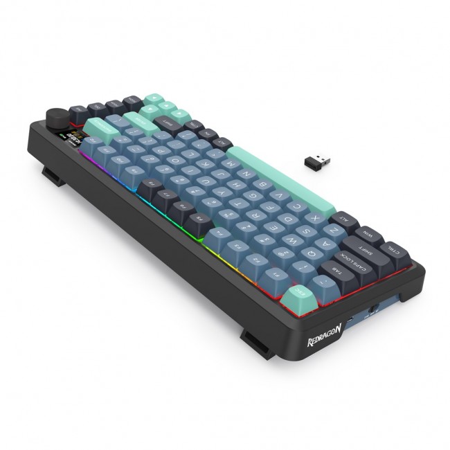 REDRAGON K724GBG-RGB-PRO Behemoth keyboard USB + RF Wireless + Bluetooth Grey, Blue