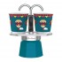 Bialetti Mini Express Winter Wonderland 2TZ coffee machine with two 90ml cups Multicolour