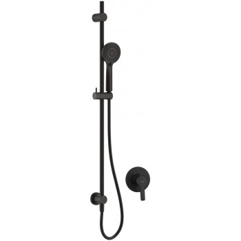 Concealed shower set with rail