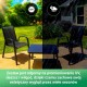 Extralink Black Forest Garden Furniture Set, Textilene Two Chairs + Black Table outdoor furniture set