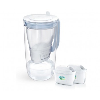 Brita Glass+ filter jug with 2 MaxtraPro PP cartridges (blue 2.5 l)