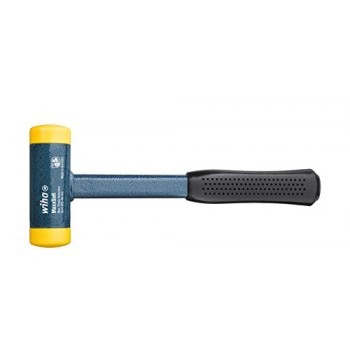 Dead blow hammer with medium hard head and steel shaft