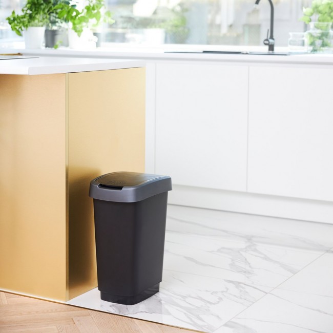 ROTHO Twist Silver - trash bin 25l