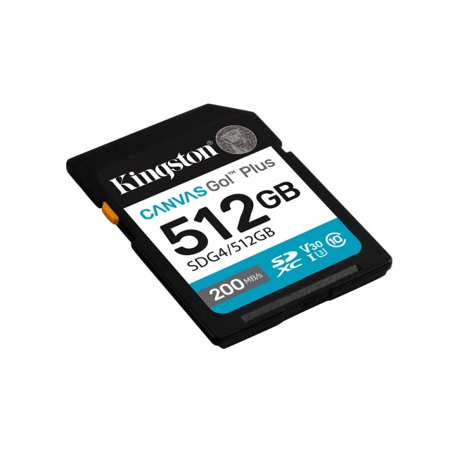 Kingston Technology Canvas Go! Plus 512GB SDXC Canvas Go Plus Gen4 200MB/s C10 UHS-I U3 V30 Kingston Technology Canvas Go! Plus 512GB SDXC Canvas Go Plus Gen4 200MB/s C10 UHS-I U3 V30