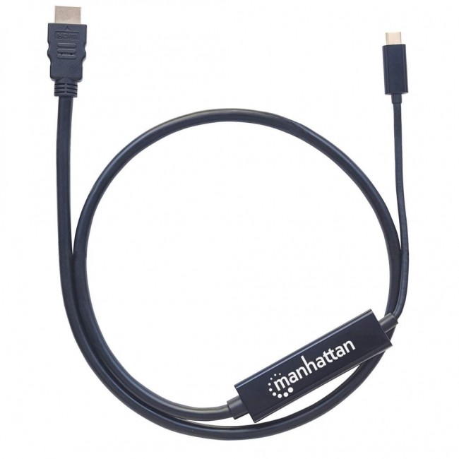 Manhattan USB-C to HDMI Cable, 4K@30Hz, 1m, Black, Male to Male, Three Year Warranty