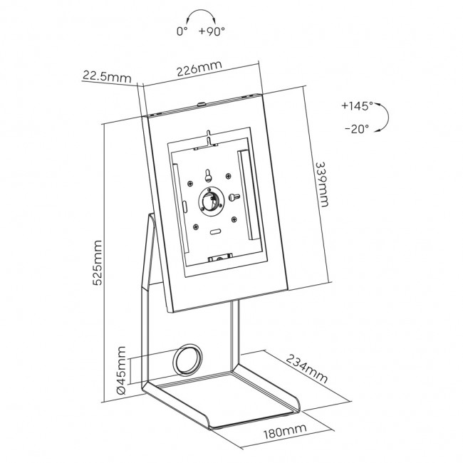 Maclean Tablet & Printer POS Stand, 1kg max, MC-336