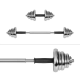 REBEL ACTIVE Chrome Adjustable Dumbbells in a Case 20 kg with Barbell