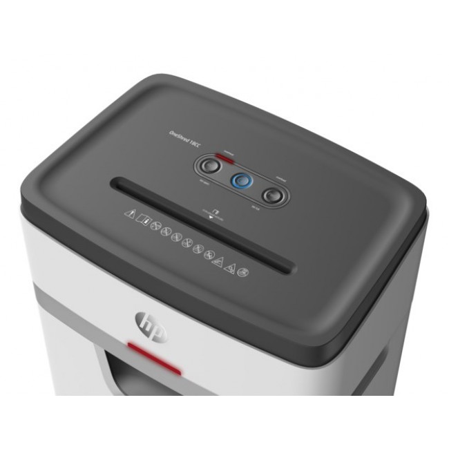 HP OneShred 18CC paper shredder Particle-cut shredding 65 dB 22 cm White, Black