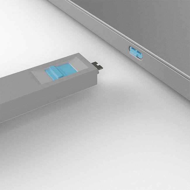 Lindy USB Type C Port Blocker Key - Pack of 4 Blockers, Blue Lindy USB Type C Port Blocker Key - Pack of 4 Blockers, Blue
