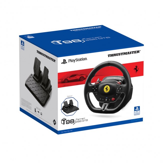 Thrustmaster T98-P Ferrari 296 GTB Black USB Steering wheel + Pedals Analogue / Digital PC, PlayStation 4, PlayStation 5