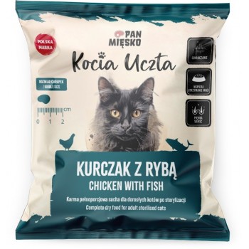 PAN MIĘSKO Kocia Uczta Chicken with fish - dry cat food - 50g