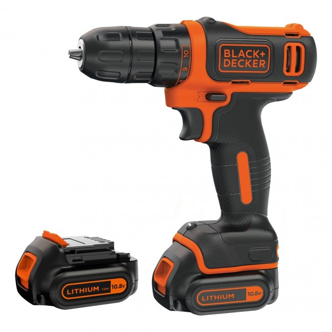 Black & Decker BDCDD12KB-QW drill Keyless Black, Orange