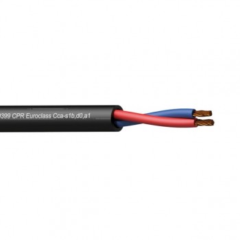 PROCAB CLS225-CCA/1 Loudspeaker cable - 2 x 2.5 mm2 - 13 AWG - EN50399 CPR Euroclass Cca-s1b,d0,a1 100 m wooden reel - Black version