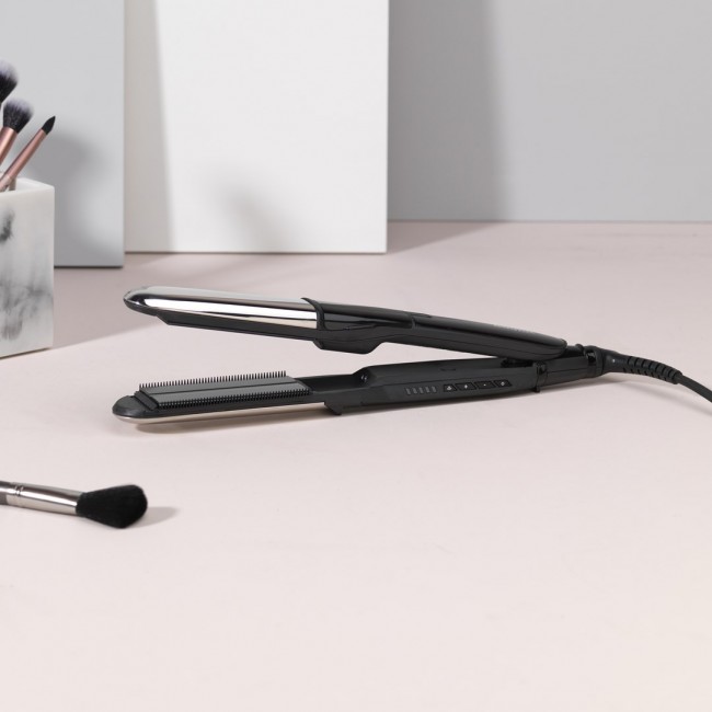 BaByliss Steam Mist Styler Straightening iron Black, Silver 67 W 98.4