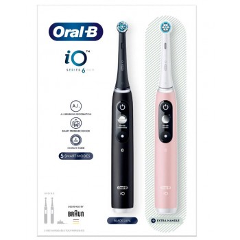 Braun Oral-B iO 3 electric toothbrush DUO BLACK & PINK set