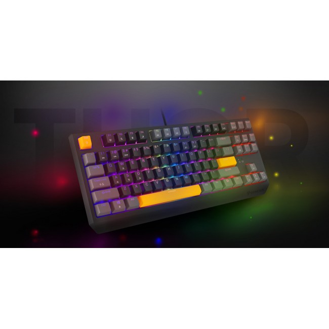 GENESIS Thor 230 TKL keyboard Gaming USB QWERTY Black, Grey, Orange