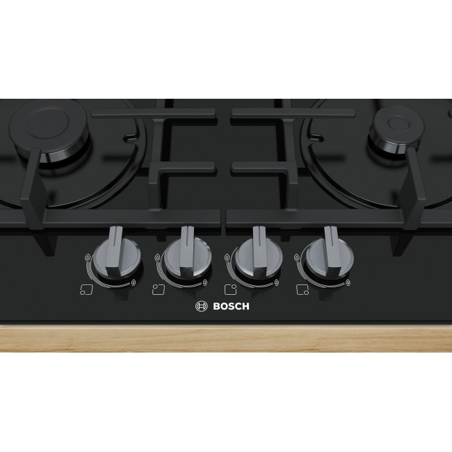 Bosch Serie 4 PNP6B6B90 hob Black Built-in 60 cm Gas 4 zone(s)