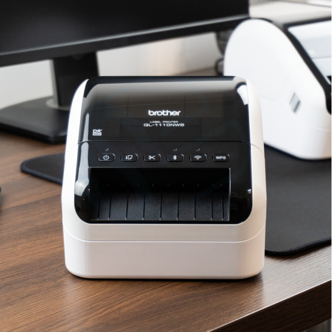 Brother QL-1110NWB, DK, Direct thermal, 300 x 300 DPI, 110 mm/sec, Wired & Wireless, Black, White Brother QL-1110NWB, DK, Direct thermal, 300 x 300 DPI, 110 mm/sec, Wired & Wireless, Black, White