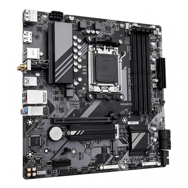 GIGABYTE B650M D3HP AX Motherboard - AMD Ryzen 9000 Series CPUs, 5+2+2 Phases VRM, up to 8000MHz DDR5 (OC), 2xPCIe 4.0 M.2, WIFI 6E, 2.5GbE LAN, USB 3.2 Gen 1
