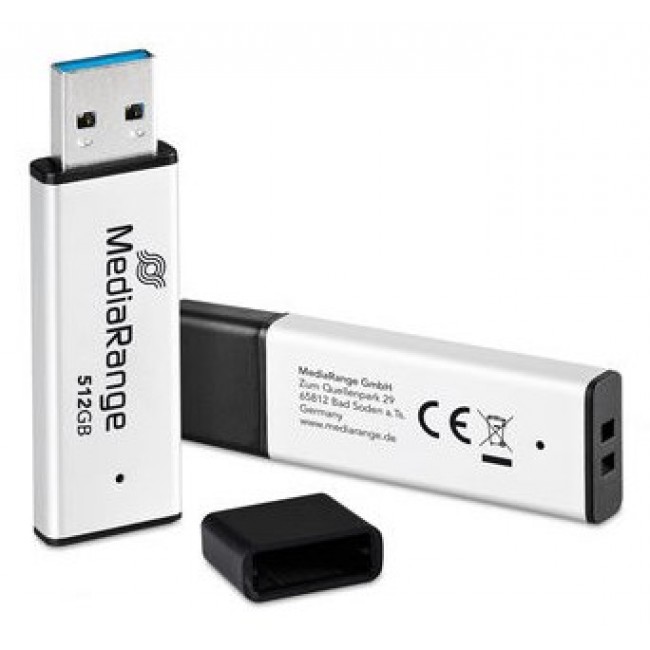 MediaRange MR1904 USB flash drive 512 GB USB Type-A 3.2 Gen 1 (3.1 Gen 1) Black, Silver MediaRange MR1904 USB flash drive 512 GB USB Type-A 3.2 Gen 1 (3.1 Gen 1) Black, Silver