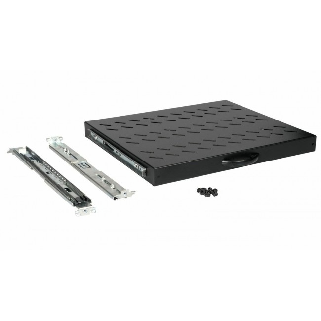 Equip Sliding Shelf 19', 1U, 600MM, Black