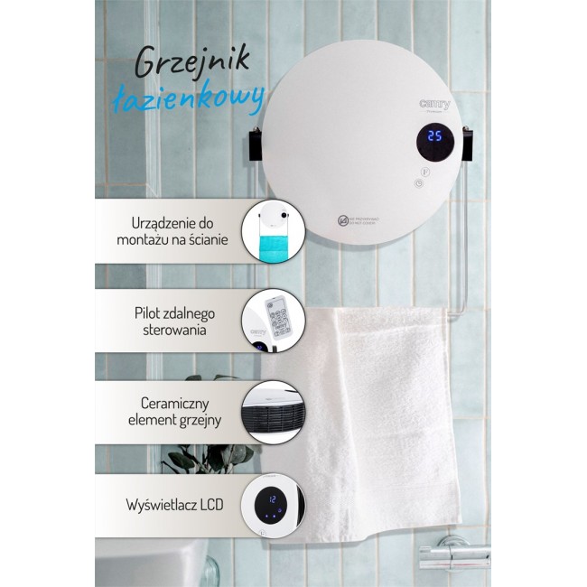 Camry | CR 7747 | Bathroom heater | 2000 W | Number of power levels 2 | White | IPX 2