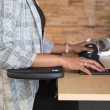 R-Go Tools Armrest R-Go, ergonomic, symmetrical, with abdominal cutout, soft foam, black
