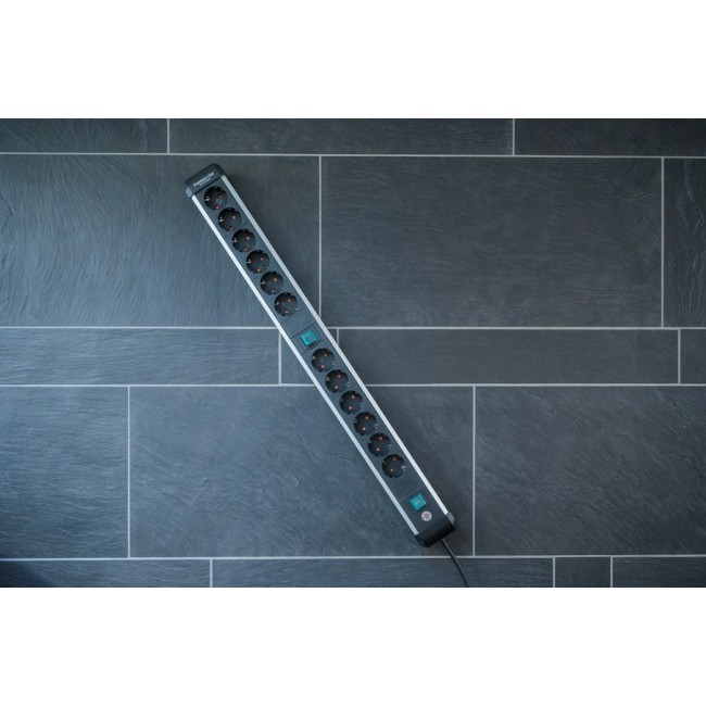 Power strip with switch Silver-Black Power strip with switch Silver-Black