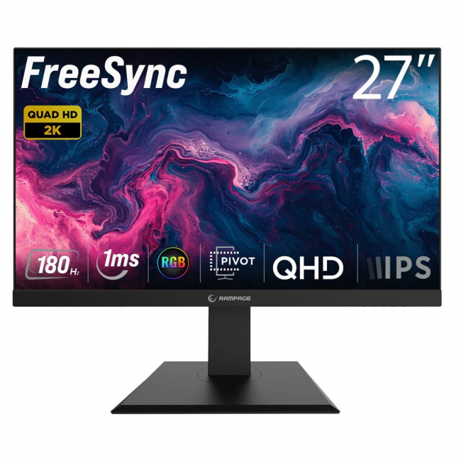 RAMPAGE MIRACLE 27-inch 180Hz 1ms QHD 2K Gaming Monitor
